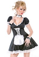 French maid costume with ruffled skirt